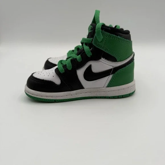 Jordan Kids Sneakers Black, White, and Green - Picture 6 of 15